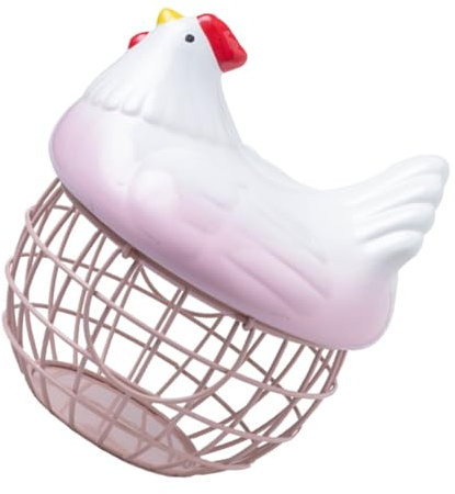 OKUMEYR 1pieza Canasta De Almacenamiento Creativa Forma De Gallina Con Tapa Organizador De Huevos y Frutas Para Cocina y Hogar Diseño Único y Práctico Para Decoración y Almacenaje