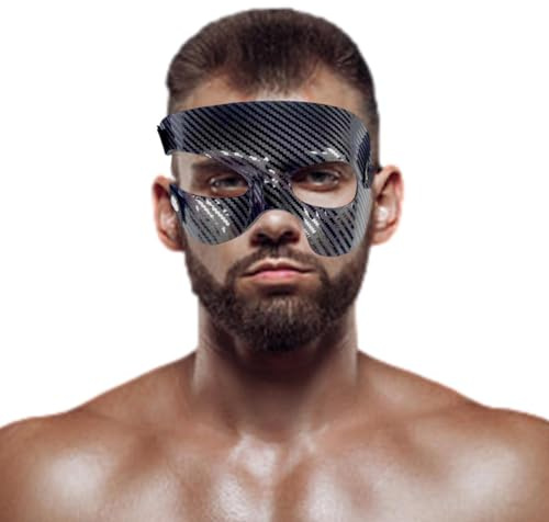 Protège-nez – Masque de sport | Sangle réglable pour le nez cassé, matériau incassable, protection complète du visage pour le sport pour la lutte et le volley-ball, noir