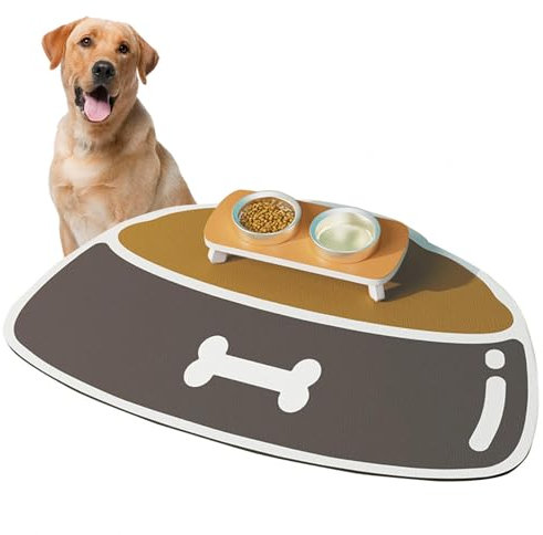 Matte für Hundefutter und Wassernäpfe, für Futter und Wasser, schnell trocknend, Gummi, leicht zu reinigen und keine Flecken, wasserdichte Hundematte für Wassernapf, geeignet für die Verwendung mit
