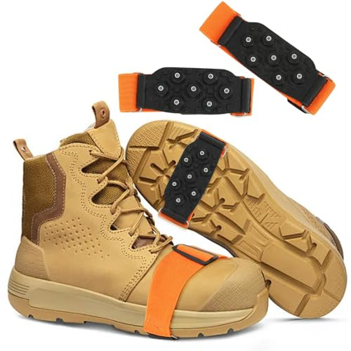 BNGXR Schuhspikes Spikes, rutschfest Steigeisen, Wanderstiefelpfoten, 7-zähnige Eingebettete Eisstollen, Bergschuhe Spikes, rutschfest für Winterwanderungen, Traktionsstollen zum Gehen auf Schnee