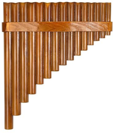 Panflöte aus Bambus Panflöte Musikausrüstung F-Tonart Holzblasinstrument professionell Vintage Retro keine Grate glatte Oberfläche traditionelles kompaktes Zubehör(Right)