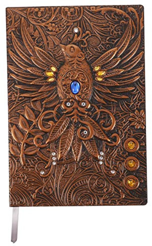 HOODANCOS Vintage Notizbuch Mit Geprägt Phoenix Motiv Hardcover Retro Tagebuch Handliches Schreibheft Für Reise Schule Und Alltag Hochwertiges Papier Für Geschmeidiges Schreiben Geschenkidee