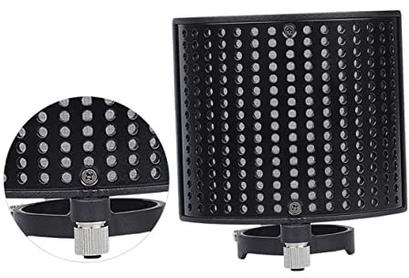 PHENOFICE Abschirmung Des Aufnahmemikrofons Lärmgeschützter Bildschirm Schalldämmende Abdeckung Mikrofonfilter Mikrofon-pop-filter Mikrofon-panel Tonstudio-schild Mikrofon Mesh-filter Black