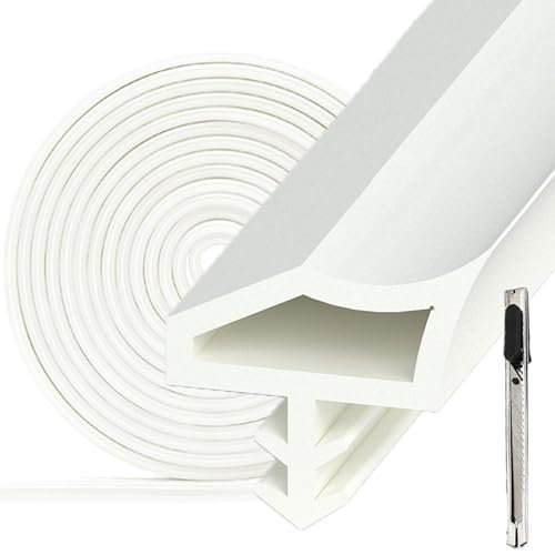 Goma para Puerta Contra Corrientes de Aire,Junta de Cinta Goma,Perfil de Estanqueidad para Ventanas,Junta Goma Aislante Ventana Aluminio de Caucho,Blanco,5m,1 Cuchillos Arte