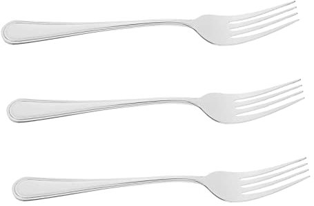 Alipis 3pcs Long Handle Stainless Steel Food Forks Set for Dessert Salad Fruit Cake, Metal Tableware for Home Kitchen Dining