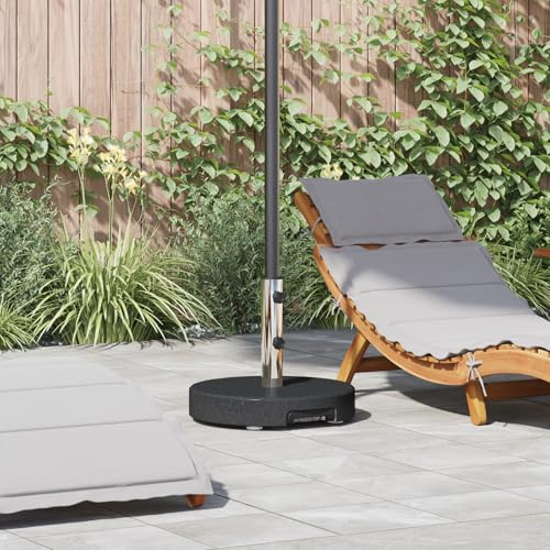 Générique Base de Parasol avec roulettes avec poignée Granit Noir 29 kg Ronde,Supports pour parasols,30.8KG-42002811