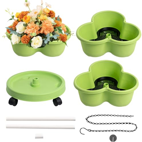 Generico Torre vertical para huerto, maceta a niveles – Torre de macetas de 3 niveles con ruedas extraíbles para verduras, flores y fresas, cocina, interior, exterior, balcón y patio