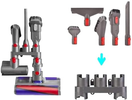 GWSBBRATM A63M-Vacuum Cleaner Brush Nozzle Suction Head Brush, Compatible For Dyson V7 V8 V10 V11 SV10 SV11, Extension Hose Holder Part 7PCS.