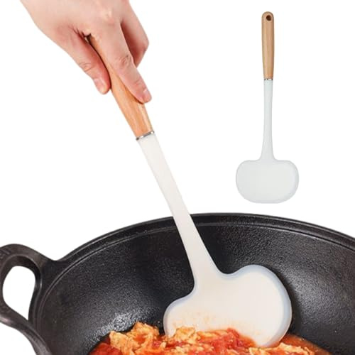 Kitchen Spatula | Silicone Spatulas for Nonstick Cookware,Long Handle Flipper Kitchen Utensils for Egg Pancake Fish BBQ Meat Burger Pots Pans Nonstick Cookware Grill Baking