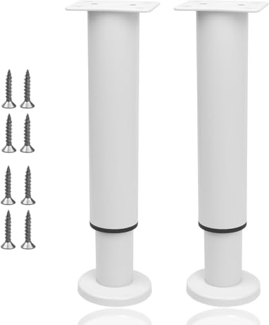 ZYQUES 2PCS Adjustable Furniture Legs, Adjustable Bed Leg 18-30cm Metal Furniture Support Feet with 8 Screws Sofa Replacement Support Feet for Sofa Dresser Table Cabinet