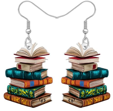 NEWEI Fun Teacher Earrings Back to School Dangle Book Apple Jewelry for Women Girls Kids Crayon Pencil Charms