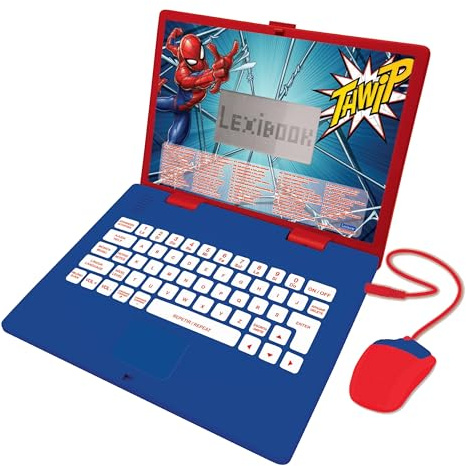 Lexibook, Spider-Man Educational Laptop for kids, JC598SPi4LXB | Portuguese/English, 124 activities, Learning games and music