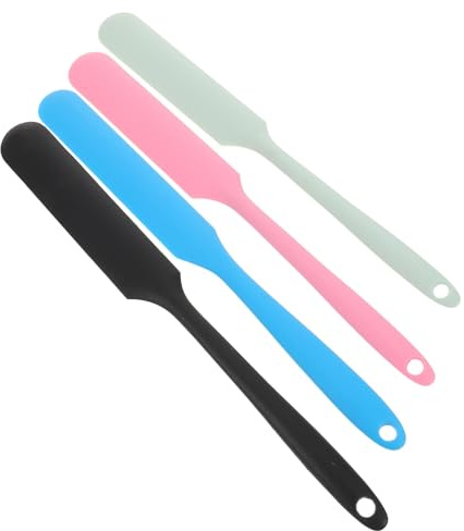 4 Stück-pack Kunststoff Make Up Spatel für Präzise Haarentfernung | Wiederverwendbare Applikatoren für Augenbrauen und Gesicht, Glatte Anwendung, Kompakt für Reisen