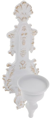 TOYANDONA Candelabro Soporte Decorativo Rústico Vintage para Velas de Pared de Hierro Blanco Adecuado para Sala de Estar y Aniversarios
