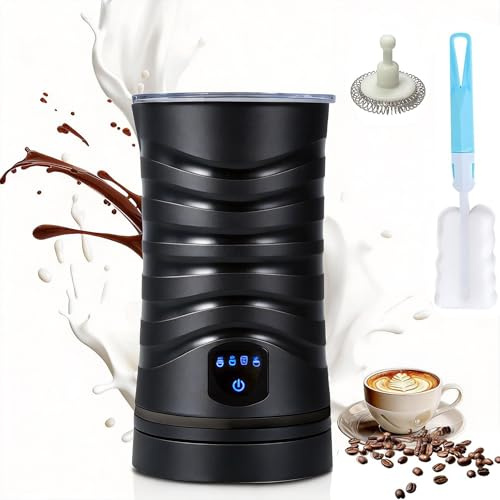 Yazoni 4-in-1 Electric Milk Frother and Warmer, 430ml Automatic Milk Warmer and Frother, Quiet Hot & Cold Milk Foamer Maker and Milk Steamer for Coffee, Latte, Cappuccino, Macchiato, Hot Chocolate