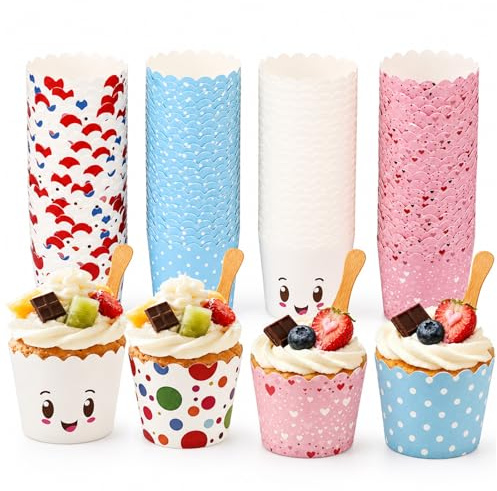 200 moldes de papel para magdalenas, magdalenas, moldes de papel para helados, caramelos, pasteles, magdalenas, panes para cumpleaños, bodas, fiestas