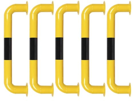 Bolardos de seguridad, 5 piezas para escuelas y estacionamientos, barrera confiable con pernos de anclaje, resistentes a la intemperie.