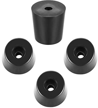 sourcing map Rubber Feet Buffers Pads D33x27xH33mm Buffer Feet Furniture Cutting Board Electronic Scale Leg Pads Anti-slip Black 4pcs