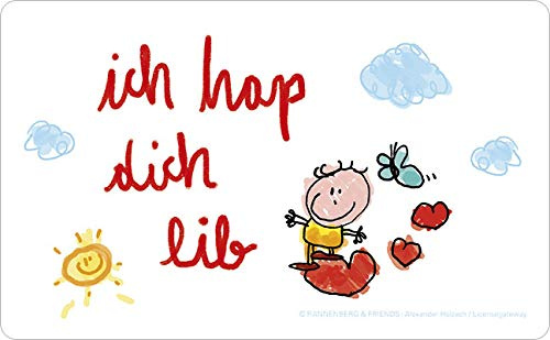 Rannenberg & Friends Breakfast Board with German Text Ich hap Dich lib, Hab Dich lieb [German Language]