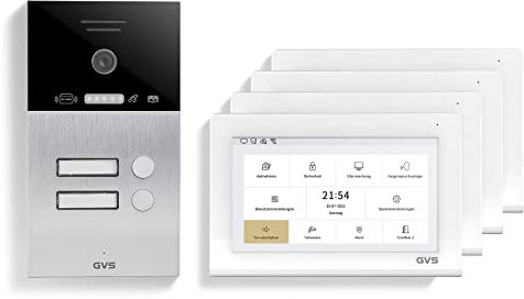 GVS Video Türsprechanlage 2-Familienhaus - 4X 7 Zoll Monitor