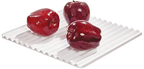 iDesign Kühlschrankmatte, flexibler Kühlschrank Organizer zum Frischhalten von Obst und Gemüse, Kühlschrank Zubehör aus TPE für verbesserte Luftzirkulation, weiß