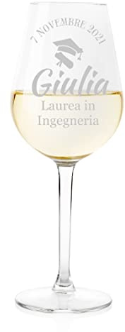 Calice da vino Laurea Regalo Laurea Personalizza con nome, data e facoltà