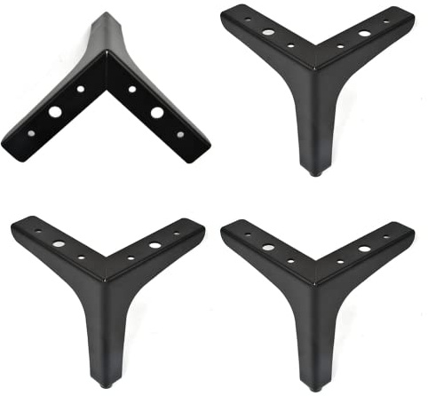 DODUOS 4 Stück Möbelfüße Schwarz Metall, 10cm Metall Möbelfüße Belastung Bis 800 KG Sofafüße Schwarz Mit Schrauben, Tv Lowboard Möbelfüsse, Schrankfüße für Schrank, TV-Schränke, Schubladen, Nachttisch