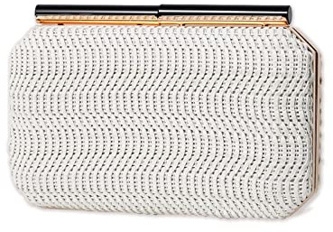CORIOS Damen Abendtasche Braut Handtasche Elegant Henkeltasche Abnehmbarer Kette Tasche Hochzeit Brautbörse Kleine Clutch Schultertasche für Cocktailparty Abendparty Tanzparty Geburtstag Weiß