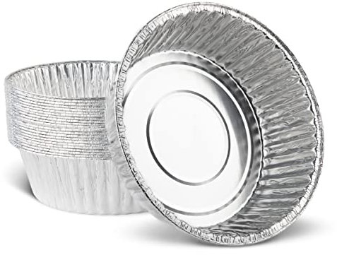PLASTICPRO 10'' Inch Round Tin Foil Pans Disposable Aluminum, Extra Deep Freezer & Oven Safe - For Baking, Cooking, Storage, Roasting, & Reheating, Pack of 20