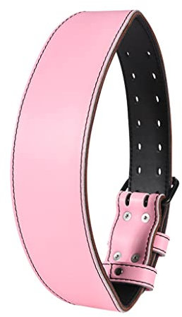 Massagegürtel Taille Unterstützung Bodybuilding Gürtel 10mm Dickes Leder Lendenwirbelsäule Unterstützung Deep Squat Hard Pulling Sport Schutzausrüstung Krafttraining (Farbe : Rosa, Size : L)