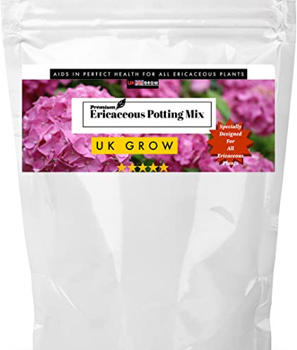 UK GROW Premium Ericaceous Compost ADDED PERLITE Peat Free Ericaceous Soil | Acidic Soil for Plants Rhododendrons, Azaleas, Camellias Etc. | Eracasious Plant Compost (5L)