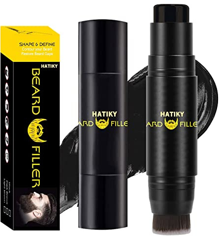 HATIKY Beard Pencil Filler for Men - Water Proof, Long Lasting - Creates Natural Looking Beard and Moustache (black)
