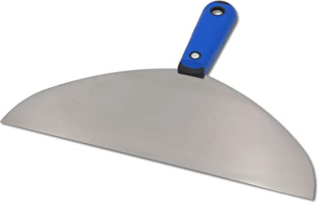 DEWEPRO Spatule Large 250 mm en Acier Inoxydable Poli 0,7 mm – Spatule à Enduire avec Poignée Ergonomique 2K – Outil Manuel pour Lisser, Reboucher, Retirer le Papier Peint et Travaux de Plâtre