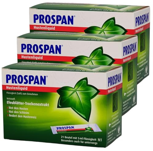 Prospan Hustenliquid Beutel - löst Husten und Schleim I Pflanzlicher Efeu Hustensaft I für unterwegs I im Sparset mit Pharma Perle give-away (Hustenliquid 3 x 21 Beutel)