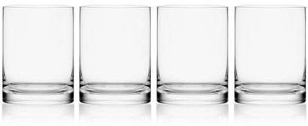 Mikasa Lana Whiskey Rocks Double Old Fashion Glasses, Set of 4, 17 Ounce, Clear