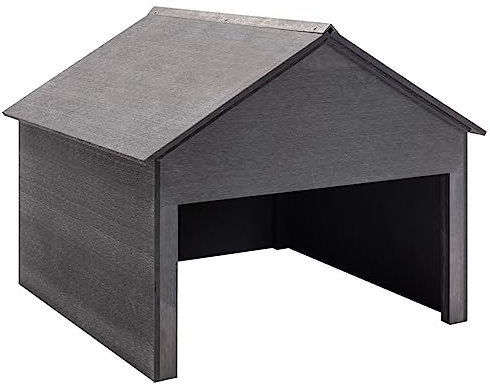 ShCuShan Casetta per Rimessaggio Rasaerba Grigio 80x80x70 cm in WPC,Robot tosaerba, garage con tetto a due falde, tettuccio per tosaerba, robot tosaerba, auto, giardino,Massello di Abete, resistente a