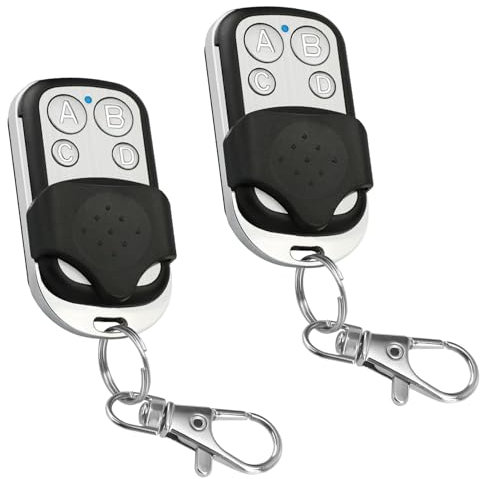 Joynine 2 Stück Universal Garagentoröffner Fernbedienung, 433 MHz Fernbedienung, Fernbedienung Garagentor, 4 Tasten Für Garagentor Und Auto, Garagenschlüssel Geeignet Für Autos, Garagentore, Tore