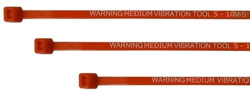 Printed High Vibration Warning Cable Ties for Tool Risk Assessment (HAVS) (100 pcs, Orange)