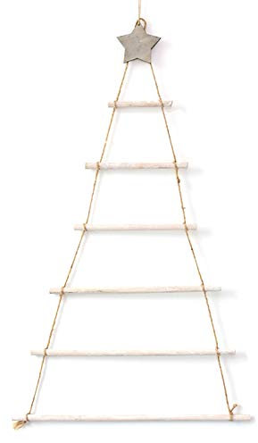 YENVWG Weihnachtsbaumschmuck aus Holz, Wandmontage, mit Zweigleiter, für Zuhause, Wohnzimmer, Hintergrunddekoration