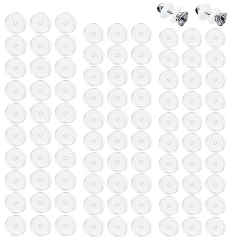 Bofanze 150 Stück Anti Wildfleisch Piercing Disc 7/9/12mm No Pull Piercing Disc Piercing Wildfleisch Plättchen Anti Keloid Disc Silikon Pads Ohrring für die Befestigung von Ohrringen