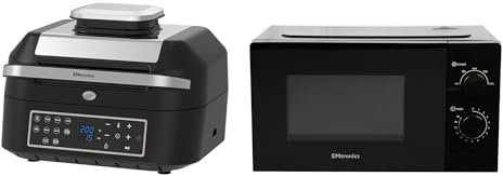 Emtronics Kitchen Set 6.3L Air Fryer Health Grill & 20L 700W Microwave - Black