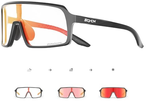 SCVCN Selbsttönend Fahrradbrille Photochromatische Herren Damen MTB 001