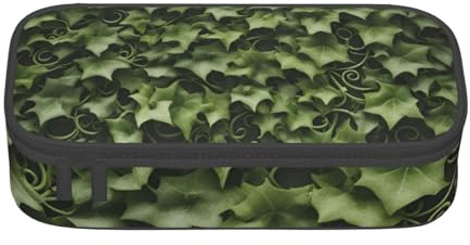 Longzehao Trousse de rangement pour fournitures de bureau avec compartiment de grande capacité Motif floral et lierre, Noir, One Size, Art Déco