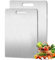 2 Pezzi Tagliere in Titanio,Rivestimento in Titanio Tagliere Acciaio Inox,Tagliere in Acciaio Inox Alimentare Ideale per Carne, Frutta, Verdura Cucina Professionale e Domestica