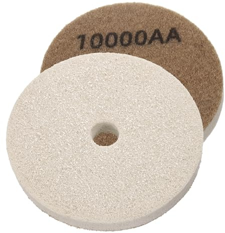 QUARKZMAN 2pz Dischi Spugna Diamantati per Lucidatura 4 10000 Grana - Tampone Abrasivo in fibre con Smeriglio - Disco per Lucidatura a Umido per Marmo - Ruota, Colore Marrone/Bianco