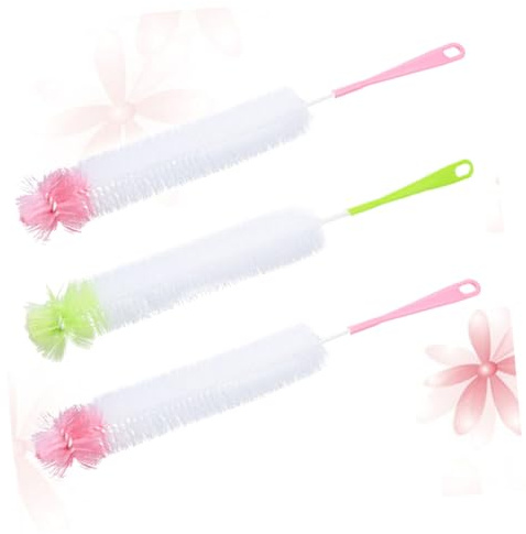 WRITWAA 3pcs Mushroom Head Sponge Brush Bottle Brush for Home Cleaning for Mug Cleaner Long Handle Use Random Color