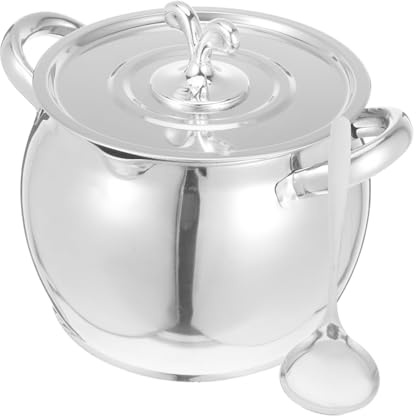 VERDANVERSE Contenitore Grasso in Acciaio con Coperchio Filtro e Cucchiaio Barattolo Olio e Grasso da Cucina Resistente e Durevole con Doppia Maniglia Ergonomica per Conservazione e Filtraggio