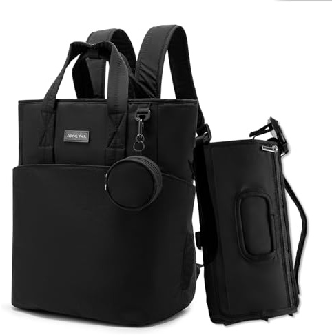 ROYALFAIR Baby Wickelrucksack Wickeltasche Rucksack mit tragbarer Wickelauflage, Windeltasche mit Fächern，Babytasche Multifunktional für Mama und Papa,Schnullerhalter und Kinderwagengurten.