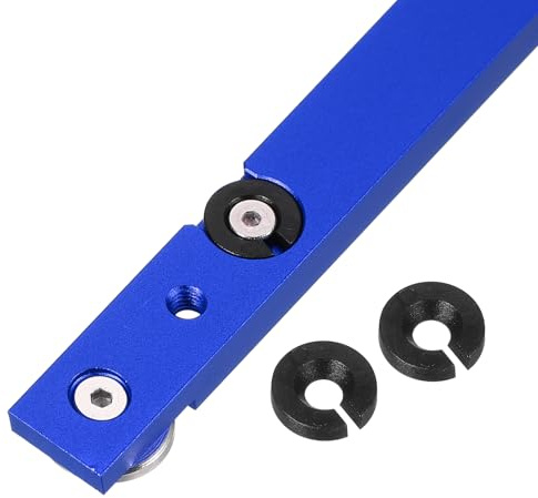 M METERXITY Aluminium T-Schiene (11,8 Zoll/300mm, M6, Blau) - T-Schieber Für T-Nutenschlitten Mit Rädern Vorgebohrte Montagelöcher Geeignet Für Holzbearbeitung/Vorrichtungen/Querschlitten