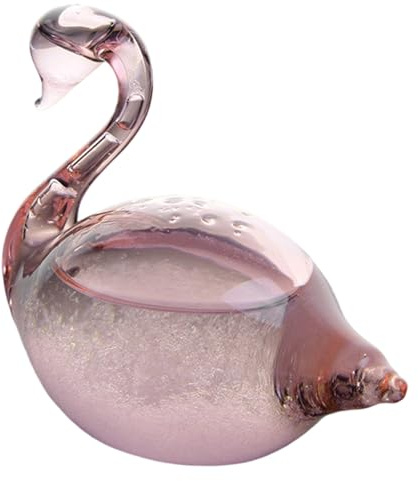 Predictor meteorológico de cristal de tormenta, estación de barómetro de cristal decorativa para el tiempo de de tormenta de cisne elegante para decoración de escritorio de oficina